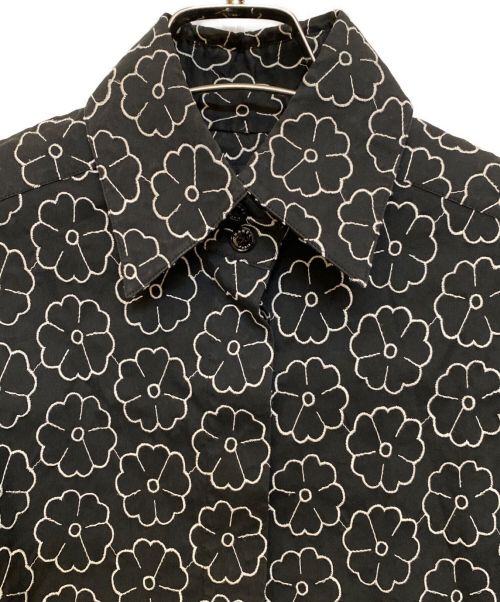 CHANEL（シャネル）CHANEL (シャネル) 花柄 八分袖 ブラウス ブラック サイズ:38の古着・服飾アイテム
