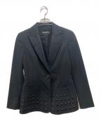 ESCADAエスカーダ）の古着「ピークドラペルジャケット」｜ブラック