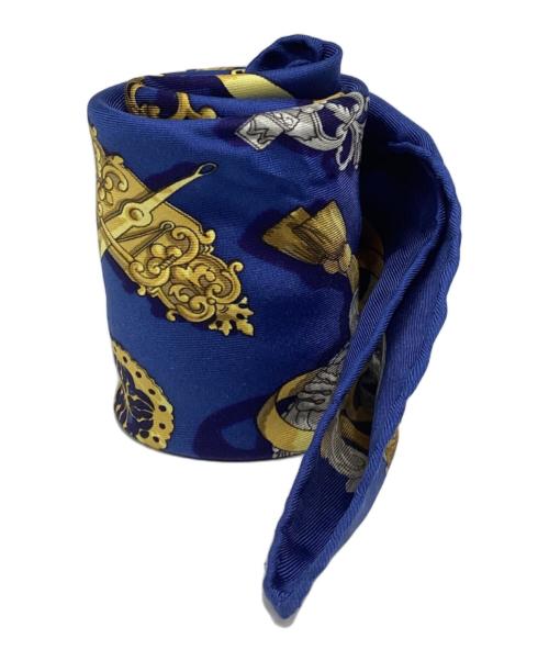 HERMES（エルメス）HERMES (エルメス) カレ45/FERRONNERIE ネイビー×ゴールドの古着・服飾アイテム