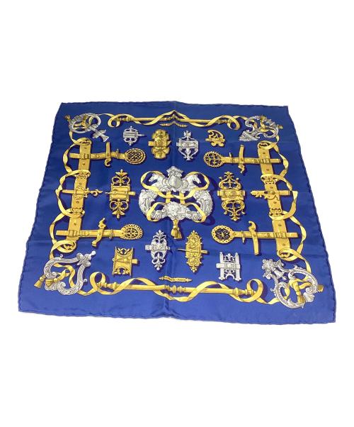 HERMES（エルメス）HERMES (エルメス) カレ45/FERRONNERIE ネイビー×ゴールドの古着・服飾アイテム