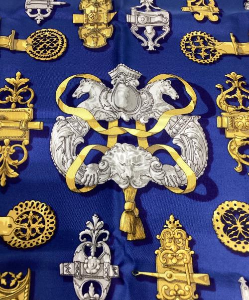 HERMES（エルメス）HERMES (エルメス) カレ45/FERRONNERIE ネイビー×ゴールドの古着・服飾アイテム