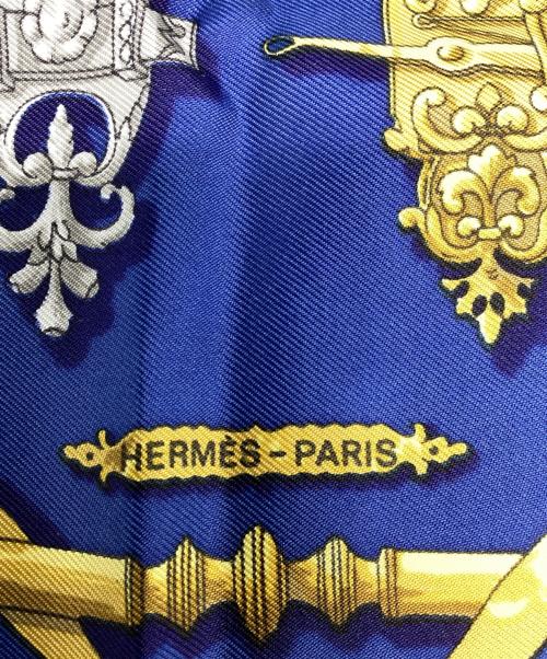 HERMES（エルメス）HERMES (エルメス) カレ45/FERRONNERIE ネイビー×ゴールドの古着・服飾アイテム