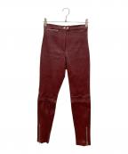 3.1 phillip limスリーワンフィリップリム）の古着「ラムレザーコーティングパンツ」｜レッド