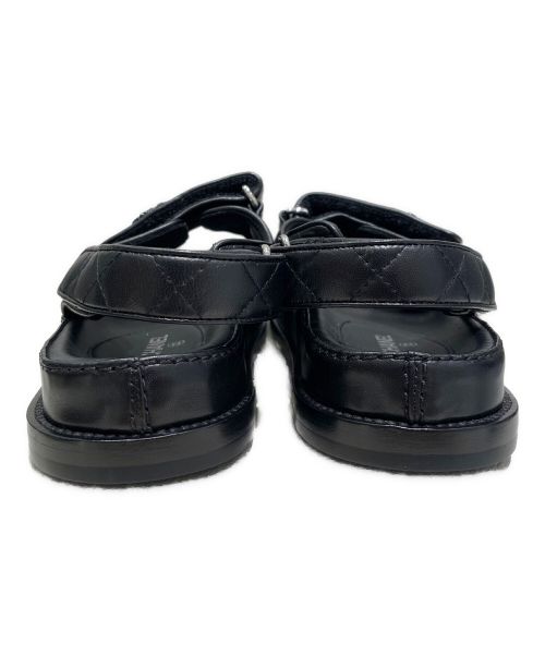 CHANEL（シャネル）CHANEL (シャネル) ラムスキンマトラッセ ベルクロ コンフォートサンダル ブラック サイズ:35 1/2の古着・服飾アイテム