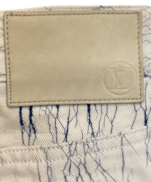 LOUIS VUITTON（ルイ ヴィトン）LOUIS VUITTON (ルイ ヴィトン) 総柄デニムパンツ ホワイト サイズ:Sの古着・服飾アイテム