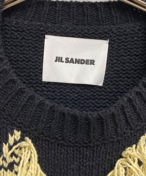 JIL SANDER（ジルサンダー）JIL SANDER (ジルサンダー) 23SS フリンジツリーニット ブラック サイズ:50の古着・服飾アイテム