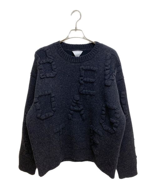 BOTTEGA VENETA（ボッテガベネタ）BOTTEGA VENETA (ボッテガベネタ) 22AW ロゴデザインニット グレー サイズ:XLの古着・服飾アイテム