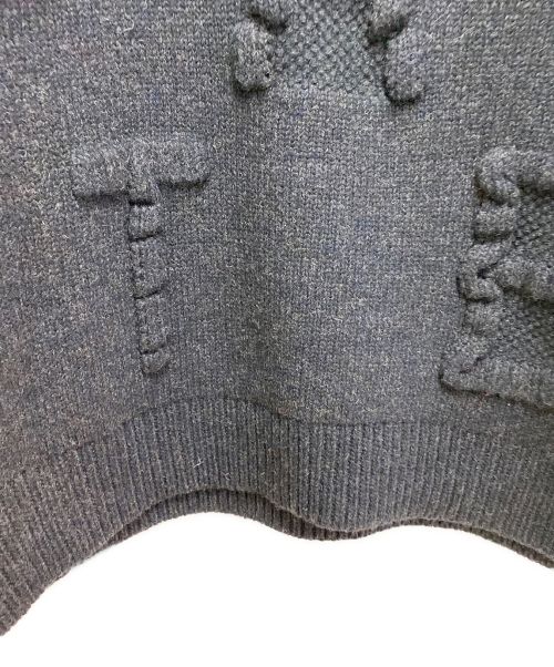 BOTTEGA VENETA（ボッテガベネタ）BOTTEGA VENETA (ボッテガベネタ) 22AW ロゴデザインニット グレー サイズ:XLの古着・服飾アイテム