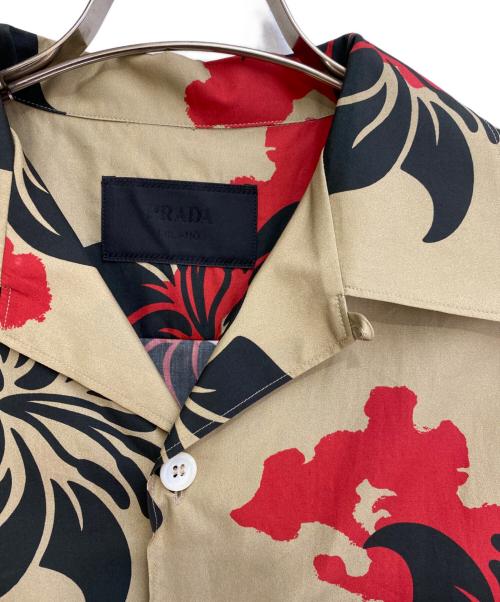 PRADA（プラダ）PRADA (プラダ) 23SS フラワーオープンカラーシャツ ベージュ サイズ:Lの古着・服飾アイテム