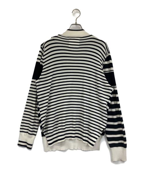 sacai（サカイ）sacai (サカイ) ストライプニットプルオーバー ブラック サイズ:2の古着・服飾アイテム