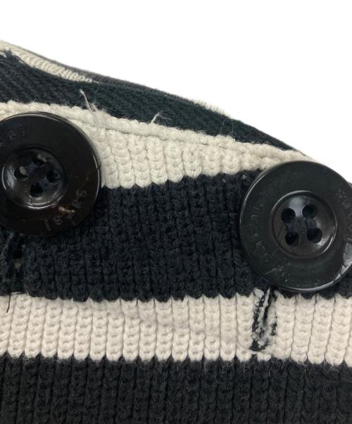 sacai（サカイ）sacai (サカイ) ストライプニットプルオーバー ブラック サイズ:2の古着・服飾アイテム