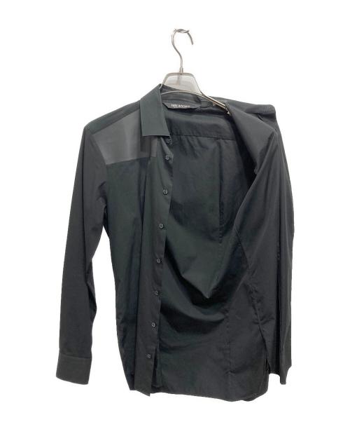 NEIL BARRETT（ニールバレット）NEIL BARRETT (ニールバレット) レザー切替シャツ ブラック サイズ:XSの古着・服飾アイテム