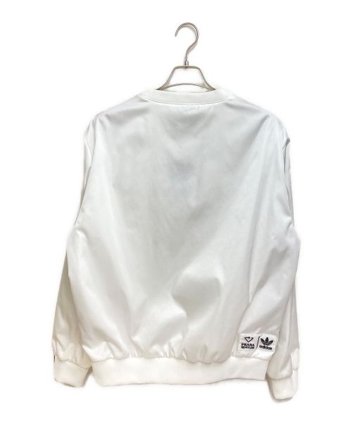 PRADA（プラダ）PRADA (プラダ) adidas (アディダス) トライアングルロコパッチスウェット ホワイト サイズ:Lの古着・服飾アイテム