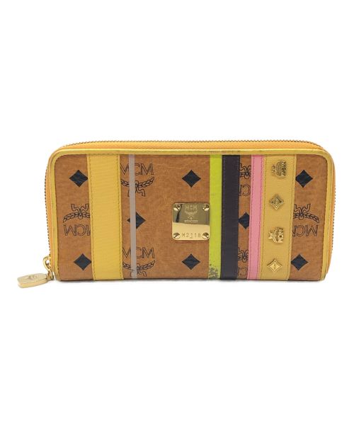 MCM（エムシーエム）MCM (エムシーエム) ラウンドファスナー長財布 ブラウンの古着・服飾アイテム
