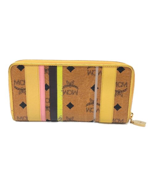 MCM（エムシーエム）MCM (エムシーエム) ラウンドファスナー長財布 ブラウンの古着・服飾アイテム