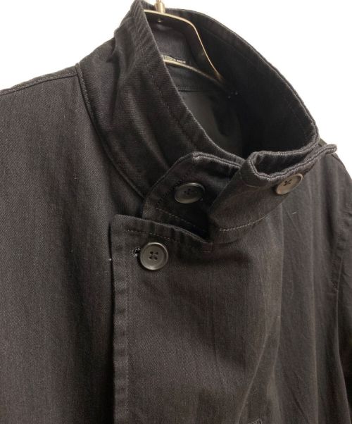 Yohji Yamamoto pour homme（ヨウジヤマモト プールオム）Yohji Yamamoto pour homme (ヨウジヤマモト プールオム) 23AW 12ozBK DENIM I-STAND COLLAR DENIM COAT ブラック サイズ:3の古着・服飾アイテム