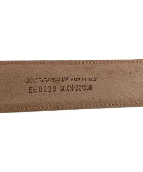 DOLCE & GABBANA（ドルチェ＆ガッバーナ）DOLCE & GABBANA (ドルチェ＆ガッバーナ) ロゴパイソンレザーベルト BE0229 ベージュ サイズ:80cm-32inchの古着・服飾アイテム