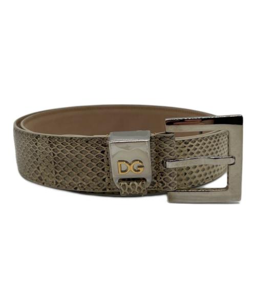 DOLCE & GABBANA（ドルチェ＆ガッバーナ）DOLCE & GABBANA (ドルチェ＆ガッバーナ) パイソンレザーベルト ベージュの古着・服飾アイテム