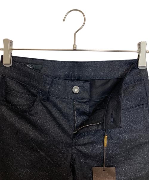 GUCCI（グッチ）GUCCI (グッチ) ラメパンツ ネイビー サイズ:36 未使用品の古着・服飾アイテム