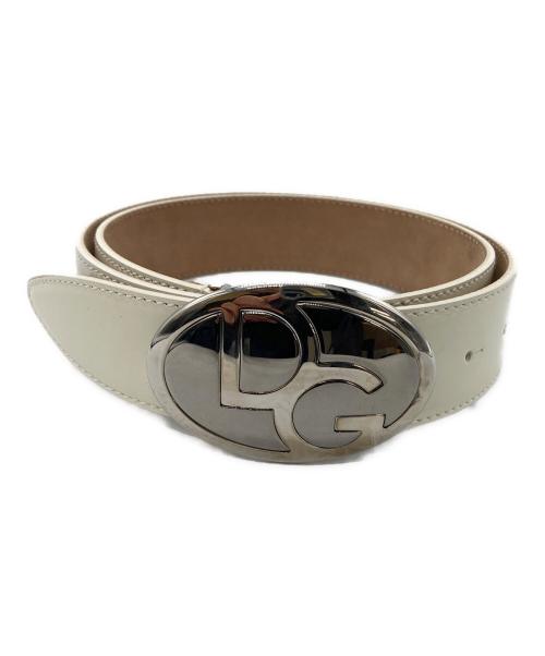 DOLCE & GABBANA（ドルチェ＆ガッバーナ）DOLCE & GABBANA (ドルチェ＆ガッバーナ) ロゴバックルベルト ホワイトの古着・服飾アイテム