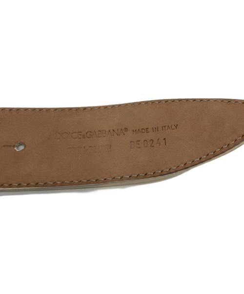 DOLCE & GABBANA（ドルチェ＆ガッバーナ）DOLCE & GABBANA (ドルチェ＆ガッバーナ) ロゴバックルベルト ホワイトの古着・服飾アイテム