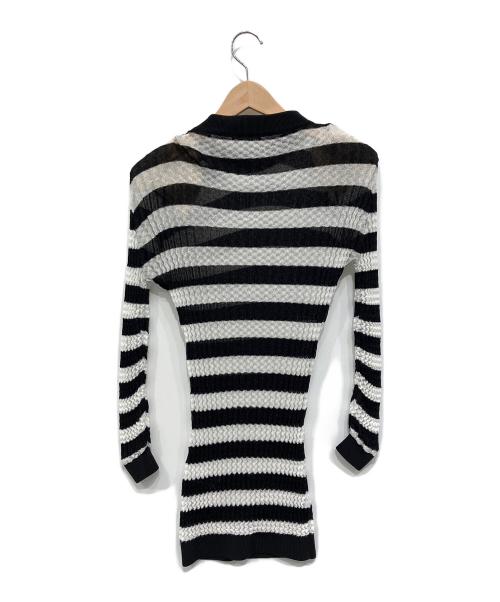 BALMAIN（バルマン）BALMAIN (バルマン) ボーダーニット ブラック サイズ:34の古着・服飾アイテム