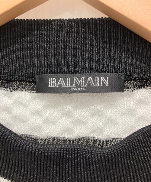 BALMAIN（バルマン）BALMAIN (バルマン) ボーダーニット ブラック サイズ:34の古着・服飾アイテム