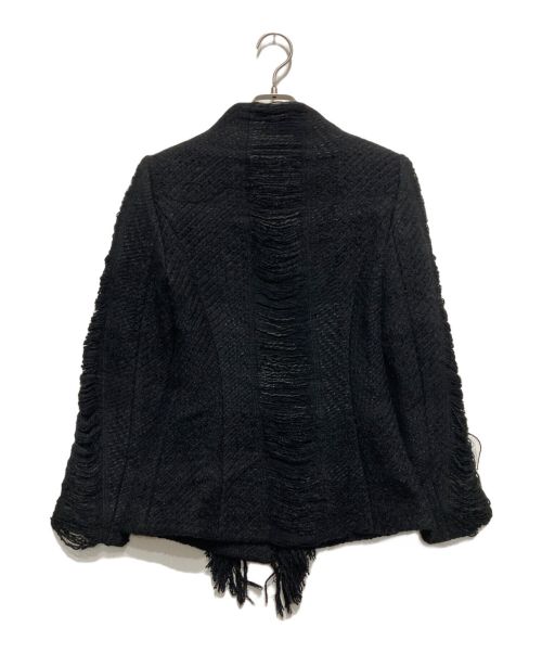 ESCADA（エスカーダ）ESCADA (エスカーダ) フリンジジャケット ブラック サイズ:SIZE32の古着・服飾アイテム