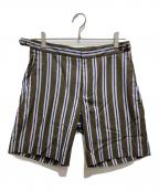 NEIL BARRETTニールバレット）の古着「ストライプショートパンツ」｜ブラウン
