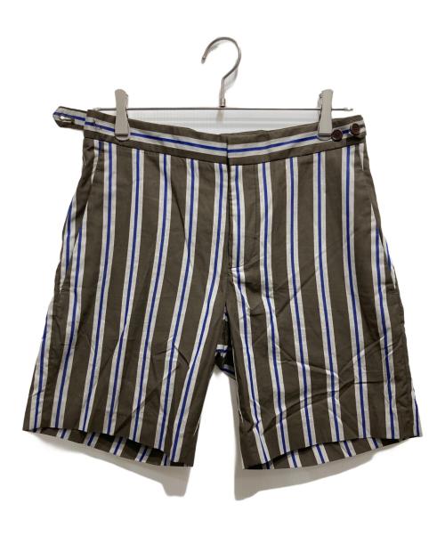 NEIL BARRETT（ニールバレット）NEIL BARRETT (ニールバレット) ストライプショートパンツ ブラウン サイズ:44の古着・服飾アイテム