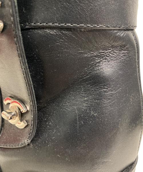 CHANEL（シャネル）CHANEL (シャネル) ターンロック ダブココ ヒールブーツ ブラック サイズ:35の古着・服飾アイテム