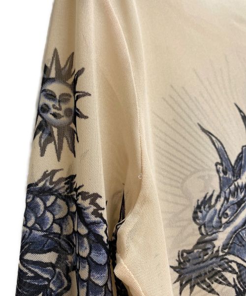 Jean Paul GAULTIER（ジャンポールゴルチェ）Jean Paul GAULTIER (ジャンポールゴルチェ) 96SS/Archive/SAFE SEX FOREVER パワーネットセカンドスキンカットソー ベージュ サイズ:40の古着・服飾アイテム