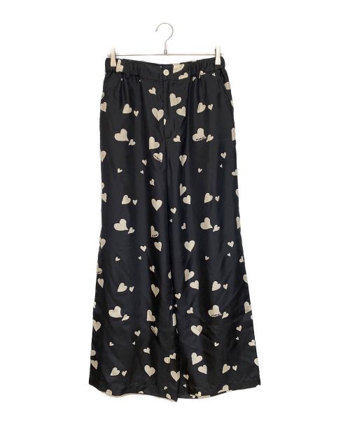 MARNI（マルニ）MARNI (マルニ) 23AW ハート総柄シルクパンツ ネイビー サイズ:46の古着・服飾アイテム