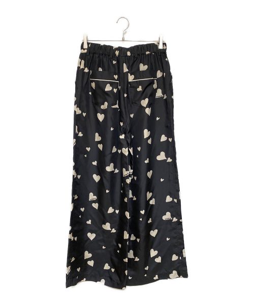 MARNI（マルニ）MARNI (マルニ) 23AW ハート総柄シルクパンツ ネイビー サイズ:46の古着・服飾アイテム