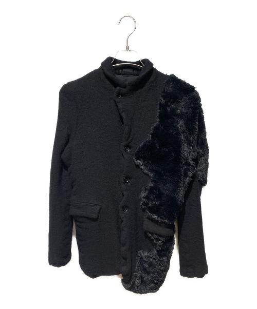 COMME des GARCONS HOMME PLUS（コムデギャルソンオムプリュス）COMME des GARCONS HOMME PLUS (コムデギャルソンオムプリュス) 23AW ファー切替縮絨ジャケット ブラック サイズ:Sの古着・服飾アイテム