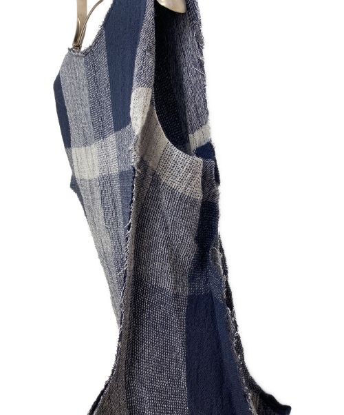 LIMI feu（リミフゥ）LIMI feu (リミフゥ) 23AW PLAID PATTERN DECONSTRUCTED  DRESS(プラットパターンデコンストラクテッドドレス) グレー×ネイビー サイズ:1の古着・服飾アイテム