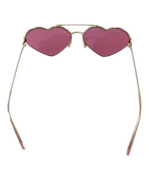 GUCCI（グッチ）GUCCI (グッチ) Heart Lens Sunglasses (ハートレンズサングラス) ピンク サイズ:62□15 140の古着・服飾アイテム