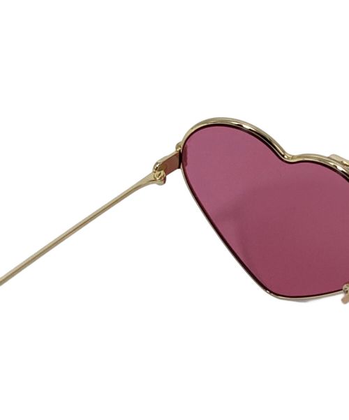 GUCCI（グッチ）GUCCI (グッチ) Heart Lens Sunglasses (ハートレンズサングラス) ピンク サイズ:62□15 140の古着・服飾アイテム