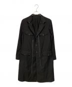 Yohji Yamamoto pour hommeヨウジヤマモト プールオム）の古着「23AW COTTON TWILL COAT WITH LONG ZIPPER DETAILS」｜ブラック