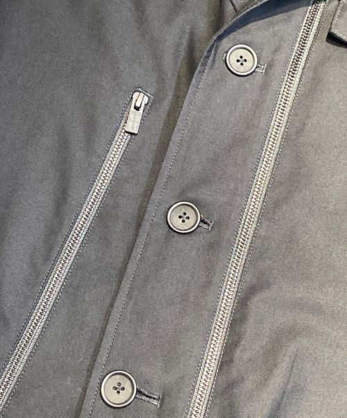 Yohji Yamamoto pour homme（ヨウジヤマモト プールオム）Yohji Yamamoto pour homme (ヨウジヤマモト プールオム) 23AW COTTON TWILL COAT WITH LONG ZIPPER DETAILS ブラック サイズ:2の古着・服飾アイテム