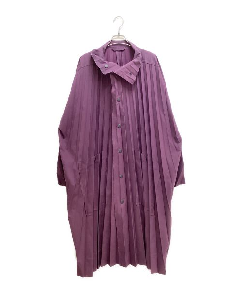 HOMME PLISSE ISSEY MIYAKE（オム プリッセ イッセイ ミヤケ）HOMME PLISSE ISSEY MIYAKE (オムプリッセ イッセイ ミヤケ) スタンドカラーイカコート パープル サイズ:3の古着・服飾アイテム