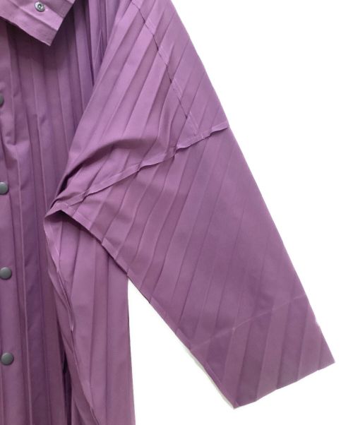 HOMME PLISSE ISSEY MIYAKE（オム プリッセ イッセイ ミヤケ）HOMME PLISSE ISSEY MIYAKE (オムプリッセ イッセイ ミヤケ) スタンドカラーイカコート パープル サイズ:3の古着・服飾アイテム