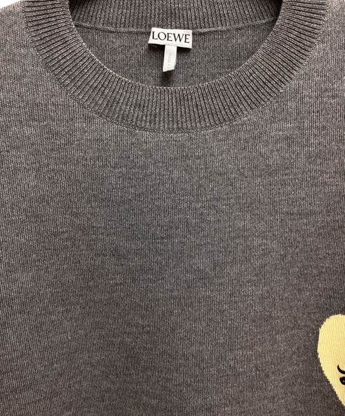 LOEWE（ロエベ）LOEWE (ロエベ) 23AW Heart print knit（ハートプリントニット） グレー サイズ:Sの古着・服飾アイテム