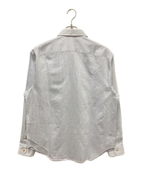 GUCCI（グッチ）GUCCI (グッチ) 24AW ストライプビスコースブレンドシャツ スカイブルー サイズ:40の古着・服飾アイテム