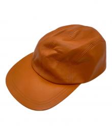 kijima takayuki（キジマタカユキ）の古着「ラムレザージェットキャップ 23203-KD-70」｜オレンジ