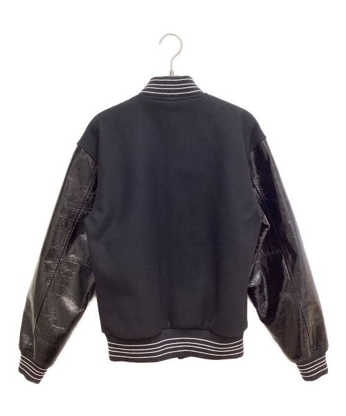 Saint Laurent Paris（サンローランパリ）Saint Laurent Paris (サンローランパリ) レザースリーブテディジャケット ブラック サイズ:36の古着・服飾アイテム