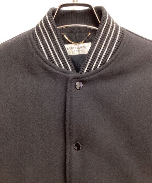 Saint Laurent Paris（サンローランパリ）Saint Laurent Paris (サンローランパリ) レザースリーブテディジャケット ブラック サイズ:36の古着・服飾アイテム