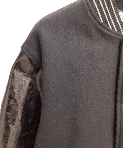 Saint Laurent Paris（サンローランパリ）Saint Laurent Paris (サンローランパリ) レザースリーブテディジャケット ブラック サイズ:36の古着・服飾アイテム