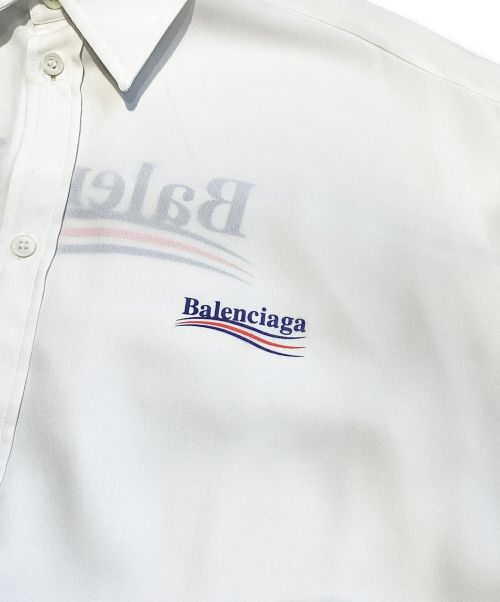 BALENCIAGA（バレンシアガ）BALENCIAGA (バレンシアガ) キャンペーンロゴシアーシャツ ホワイト サイズ:34の古着・服飾アイテム