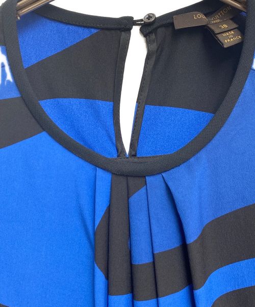 LOUIS VUITTON（ルイ ヴィトン）LOUIS VUITTON (ルイ ヴィトン) シルクワンピース ブラック×パープル×ブルー サイズ:38の古着・服飾アイテム